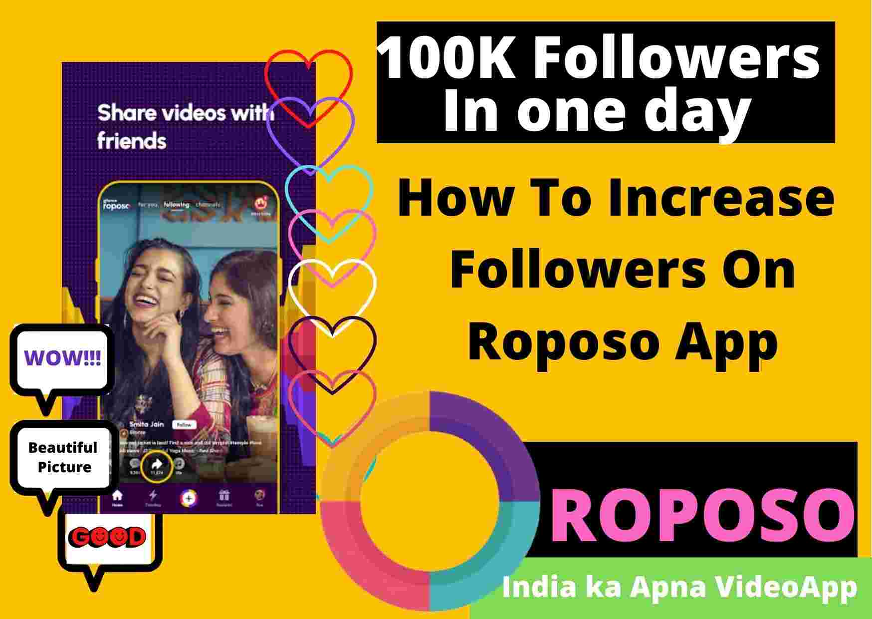 Roposo App followers in short time