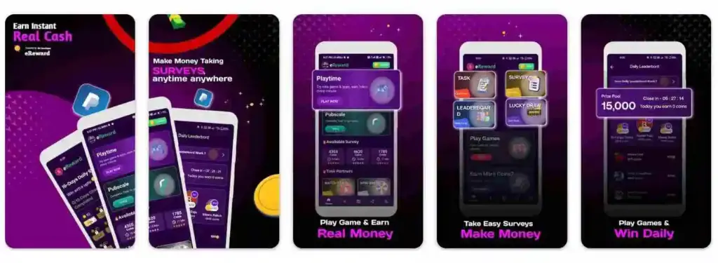 Real Money Earning Apps in india eReward App Get UPI Cash